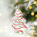 Family, Parents, Gift For Grandparents - Family Christmas Tree Cake - Personalized Custom Shaped Acrylic Ornament