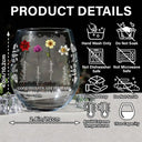 Gift For Bestie - Custom Photo Birth Flower Grow An Old Friend Bestie - Personalized Stemless Wine Glass
