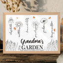 Gift For Grandma, Gift For Mother - Grandma's Garden Birth Month Flowers - Personalized Light Up Picture Frame