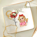 Birth Month Flowers Butterflies Woman Bloom Where You're Planted - Personalized Ring Dish