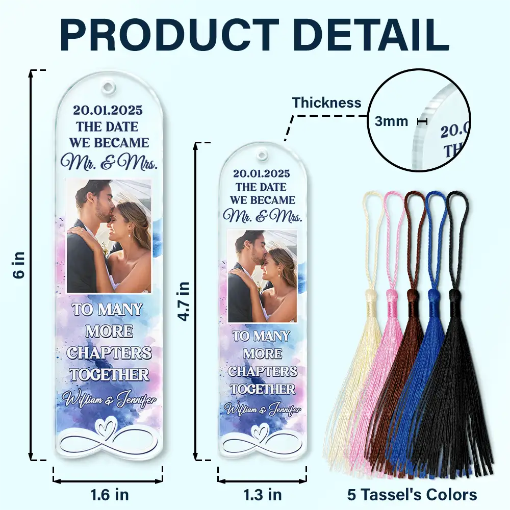 Reading, Couple's Hobby, Gift For Couples - Custom Photo Couple To Many More Chapters Together - Personalized Acrylic Bookmark
