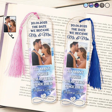 Custom Photo Couple To Many More Chapters Together - Personalized Acrylic Bookmark