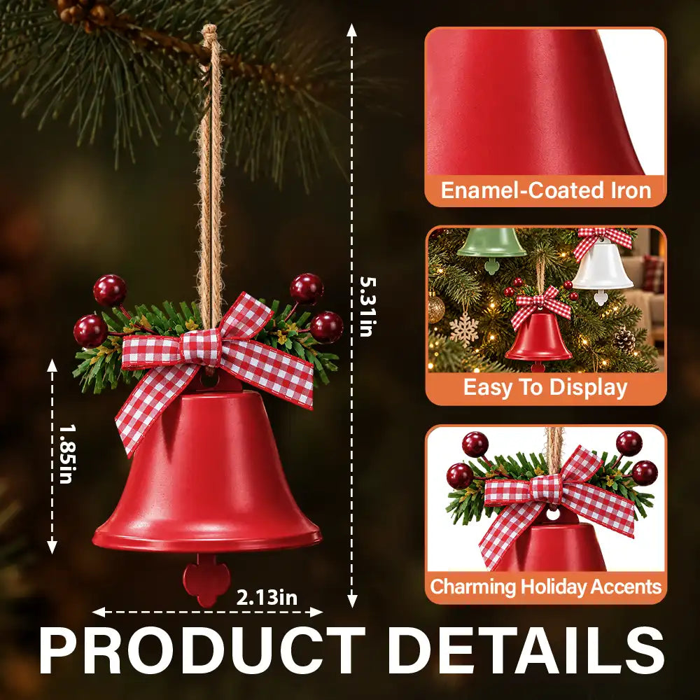 Christmas,Family,Happy,Icon - Gift For Family Kids - Personalized Name Santa Hat Initial Bell Ornament