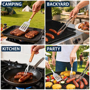 Gift For Father,Gift For Grandpa,Grandpa's Hobby,Dad's Hobby,Grilling,Non-Eng,Photo,Icon,Humorous - Custom Photo Daddy Papa Grilling Tools - Personalized BBQ Tool Set With Storage Bag