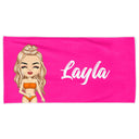 Bold Font Style Travel Beach Summer - Gift For Yourself, Family, Besties - Personalized Custom Beach Towel