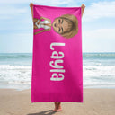 Bold Font Style Travel Beach Summer - Gift For Yourself, Family, Besties - Personalized Custom Beach Towel