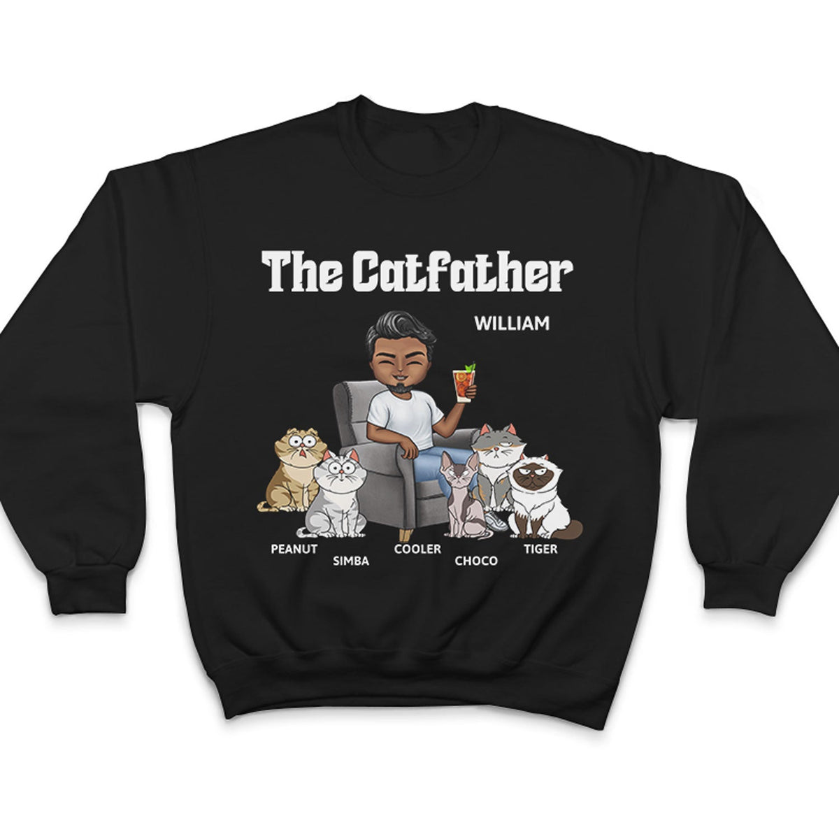 The Cat Father - Gift For Cat Dad, Cat Lovers, Men - Personalized T Shirt