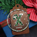 Christmas Alphabet For Family Members - Personalized Circle Glass Ornament