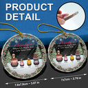 Christmas,Family,Love - Christmas Family Where Life Begins And Love Never Ends - Personalized Circle Glass Ornament