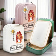 Gift For Yourself, Gift For Women - Sometime You Forget You're Beautiful - Personalized Makeup Box With LED Mirror
