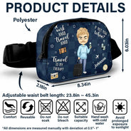 Travel, Gift For Yourself, Gift For Women, Gift For Men - Travel Is My Therapy - Personalized Crossbody Belt Bag
