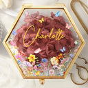 Gift For Yourself,Gift For Women,Gift For Mother,Gift For Bestie,Gift For Sisters,Gift For Girlfriend,Gift For Wife - Floral Name - Personalized Glass Jewelry Box