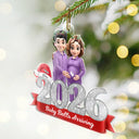 Adorable,Christmas,Gift For Mother,Pregnant Mom,Vector - Baby Expecting Milestone Keepsake First Christmas - Personalized Custom Shaped Acrylic Ornament