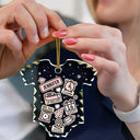 Christmas,New baby,Parents,Family,Happy - Baby First Christmas - Personalized Onesie Shaped Glass Ornament