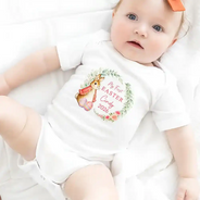 Baby First Easter With Bunny - Personalized Baby Onesie