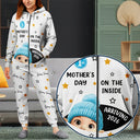 Pregnant Mom, Happy, Expecting Dad - Baby First Year On The Inside With Mom - Personalized Overall Onesie Hooded Jumpsuit