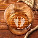New Dad,New baby,Dad's Hobby,Gift For Father,Happy - Baby Footprints First Christmas Together - Personalized Engraved Whiskey Glass