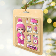 Christmas, New baby, New Mom, New Dad, Happy - Baby Information Toy Box - Personalized Custom Shaped Acrylic Ornament