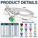 Memorial, New baby, New Mom, Sad - Baby Loss Mom Of An Angel - Personalized Wing And Heart Birthstone Ring