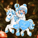 Adorable,New Mom,Christmas,Gift For Mother,Icon - Baby On Carousel House First Christmas - Personalized Custom Shaped Acrylic Ornament