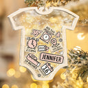 Christmas,New Dad,New baby,New Mom,Happy,Custom Photo - Baby Onise Baby Information - Personalized 3-Layered Acrylic Shaker Ornament
