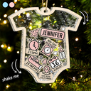 Christmas,New Dad,New baby,New Mom,Happy,Custom Photo - Baby Onise Baby Information - Personalized 3-Layered Acrylic Shaker Ornament