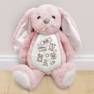 Happy, New baby, New Dad, New Mom, Parents, Gift For Mother - Baby's Announcement Newborn - Personalized Soft Toy Bunny