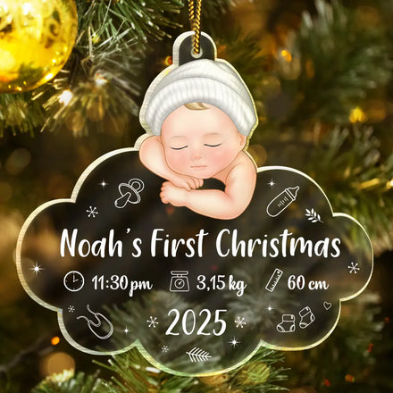 Baby's First Christmas - Personalized Custom Shaped Acrylic Ornament