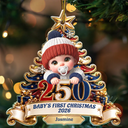 Adorable,Independence Day,Parents,America 250th,Christmas,Icon - Baby's First Christmas 250 America Anniversary - Personalized Custom Shaped Acrylic Ornament