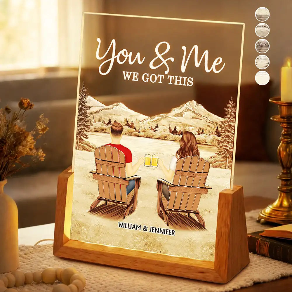 Back Couple Together You And Me We Got This - Personalized Night Light