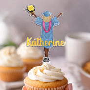 Graduation,Happy,Dad - Daughters (Adult),Gift For Daughter,Mom - Daughters (Adult),Dad - Sons,Gift For Son,Mom - Sons - Backside Woman Man Graduation - Personalized Acrylic Cake Topper
