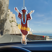 Graduation,Happy - Backside Woman Man Graduation - Personalized Acrylic Car Hanger