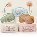 Gift For Yourself, Gift For Women, Happy - Bad Bi*ch Affirmation - Personalized Leather Makeup Bag