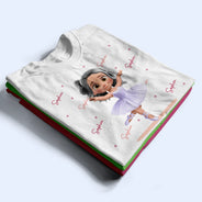 Gift For Kids,Happy - Ballerina Cute Girl 3D Effect - Personalized T Shirt