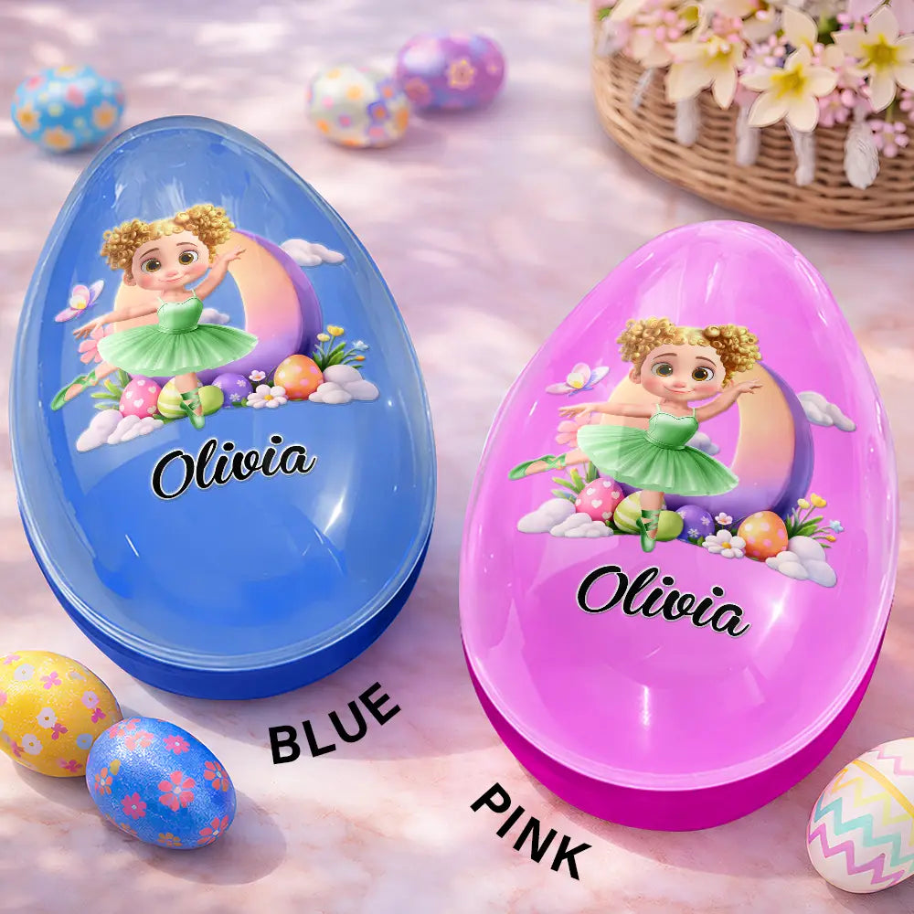 Easter,Happy,Gift For Kids,Parents - Ballerina Girl Alphabet - Personalized Fillable Egg