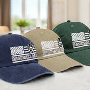 Happy,Sport Dad,Gift For Father,Gift For Men,Baseball - Baseball Dad - Personalized Vintage Washed Denim Cap