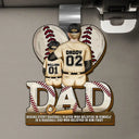 Gift For Father, Love, Baseball - Baseball Dad Behind Every Baseball Player - Personalized Custom Shaped Car Visor Clip