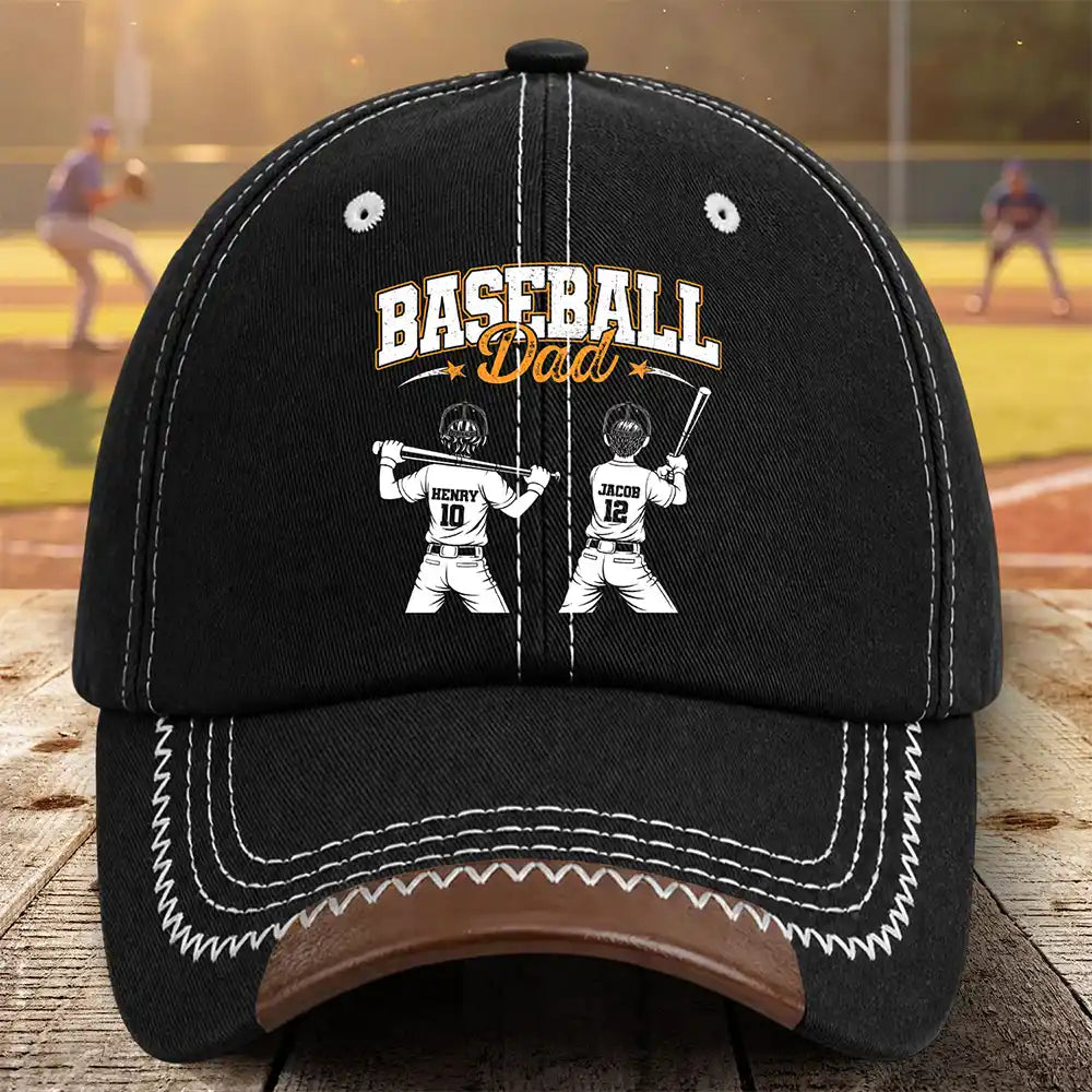 Baseball Dad Grandpa - Personalized Vintage Baseball Cap