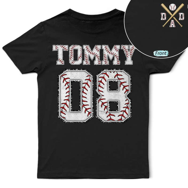 Gift For Grandpa, Gift For Father, Baseball, Non-Eng, Icon, Proud - Baseball Dad Papa Crossed Arrows - Personalized T Shirt