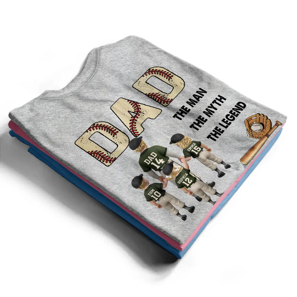 Gift For Father,Love,Baseball - Baseball Dad The Man The Myth The Legend - Personalized T Shirt