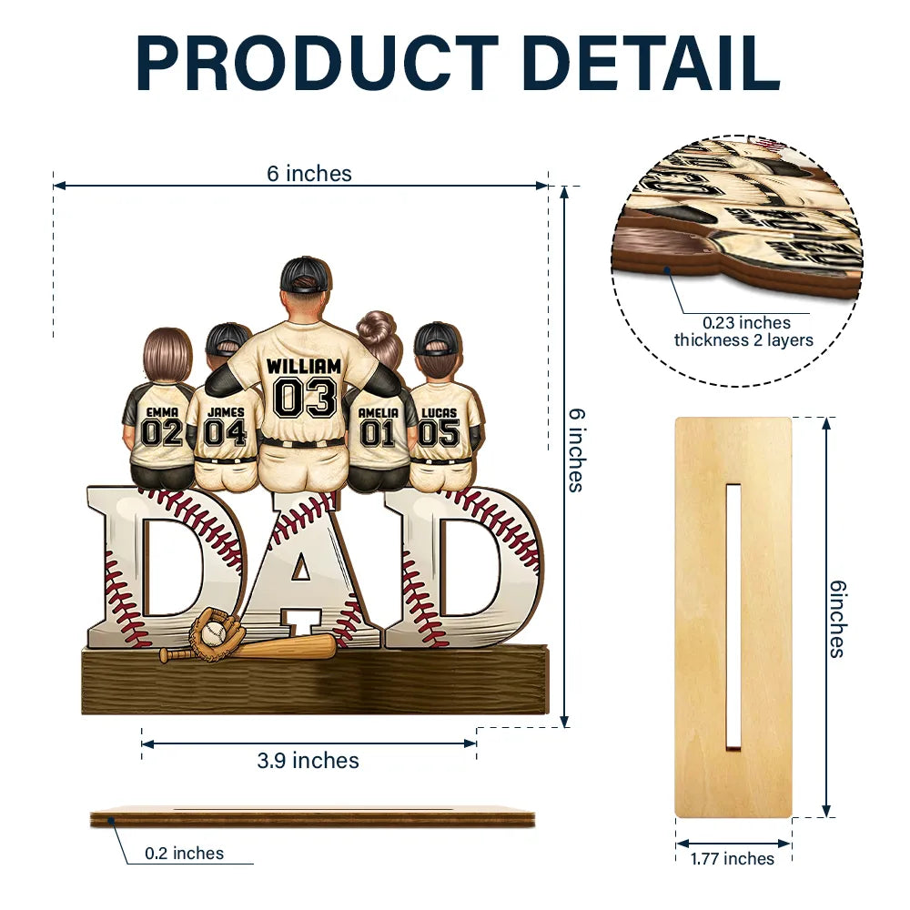 Gift For Father,Baseball,Sport Dad - Baseball Dad We Hit A Homerun - Personalized Custom Shaped 2-Layered Wooden Plaque