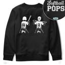 Gift For Father,Gift For Grandpa,Baseball,Softball,Non-Eng,Icon,Confident - Baseball Softball Dad Papa Kids Backside Line Art - Personalized T Shirt