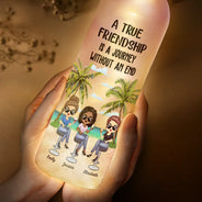 Gift For Bestie, Funny - Beach Bestie I Smile Because You Are My Sister - Personalized Bottle Light