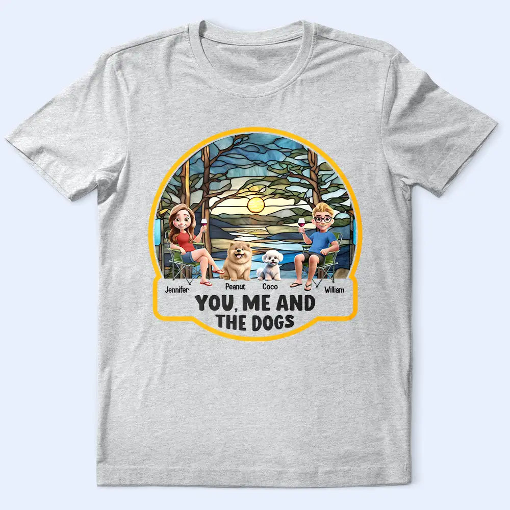 Gift For Couples,Gift For Husband,Gift For Wife,Gift For Boyfriend,Gift For Girlfriend,Pet Lovers,Pet Couple,Dog Lovers,Dog Couple,Love,Beach,Camping,Summer - Beach You, Me And The Dog - Personalized T Shirt