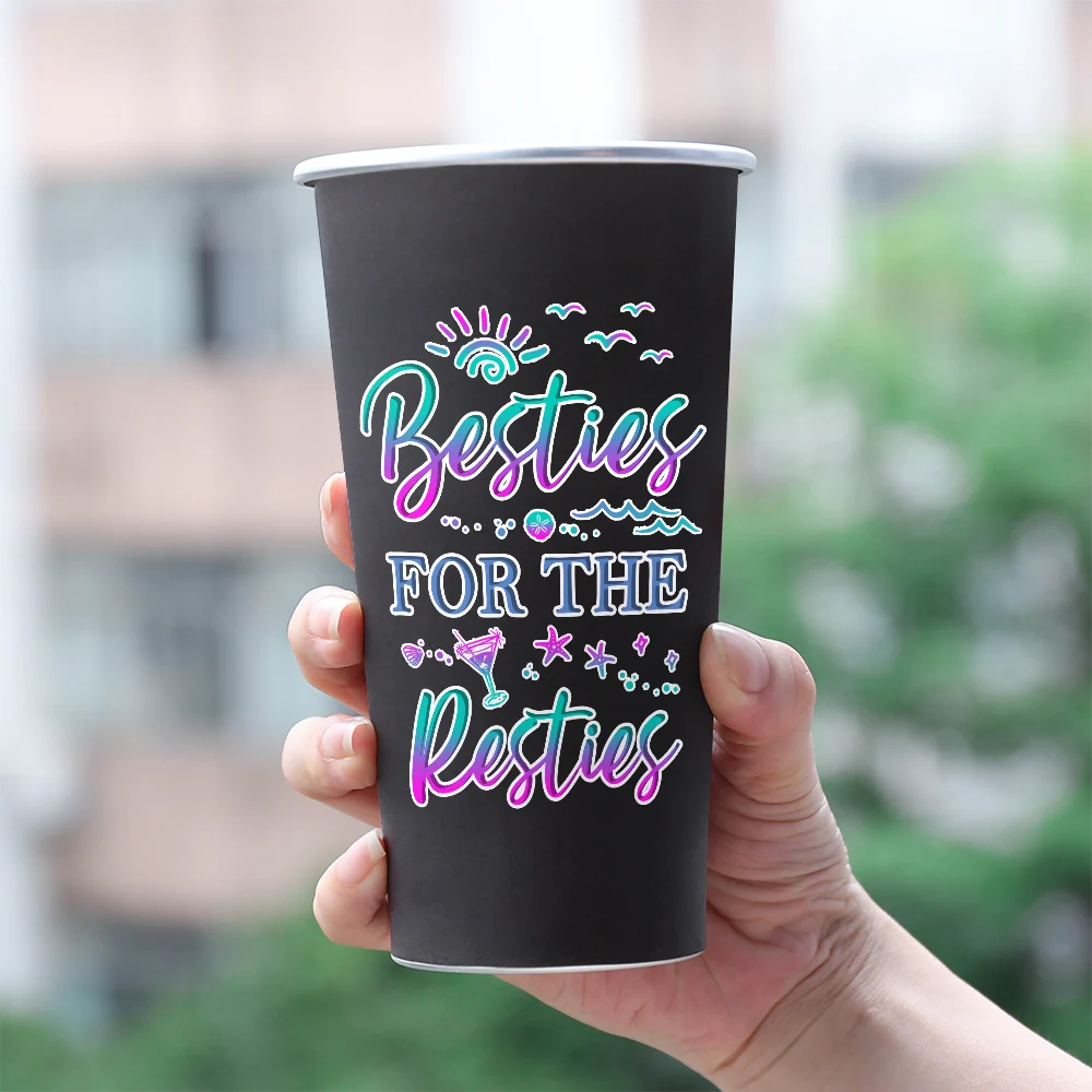 Gift For Women, Gift For Bestie, Beach, Summer, Happy - Beaches Booze Besties - Personalized Aluminum Color Changing Cup