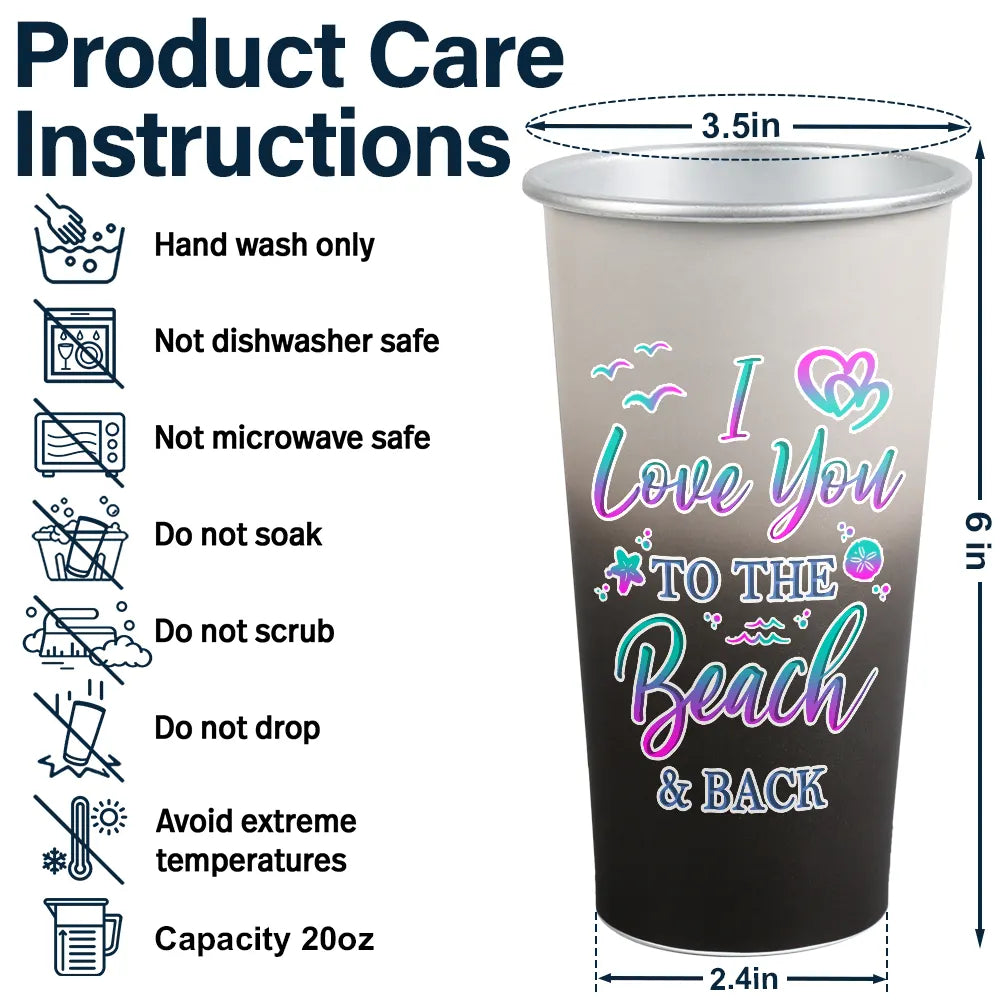 Gift For Women, Gift For Bestie, Beach, Summer, Happy - Beaches Booze Besties - Personalized Aluminum Color Changing Cup