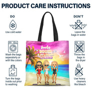 Gift For Bestie,Beach,Summer,Happy - Beaches Booze Besties - Personalized Tote Bag