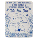 Gift For Couples, Family, Parents, Love - Bear Family This Blanket Reminds You How Much We Love You - Personalized Fleece Blanket, Sherpa Blanket