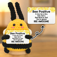 Family,Happy,Gift For Bestie - Bee Positive You Are Gonna Bee Awesome - Personalized Doll Crochet With Custom Card