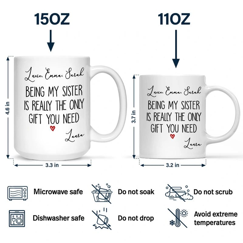 Gift For Bestie,Gift For Sisters,Gift For Women,Happy,Top Market - Being My Bestie Is Really The Only Gift You Need - Personalized Mug